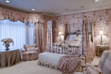 French Country Pink Toille Bedroom
